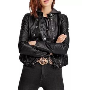 Free People Dawn Vegan Faux Leather Jacket